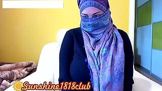 Muslim hijab good-sized tits honey on web cam recorded show October 23rd